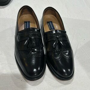 Bostonian Crown Windsor Black Leather Wingtip tassel Loafers Size 11